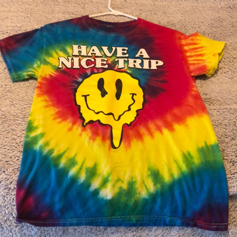 ‘Have a nice trip’ tie dye tee
